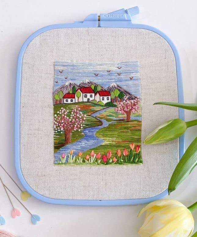 Blue Medium (No:3) Plastic Square Embroidery Hoop, Cross Stitch Hoops, Punch Needle Hoop , DIY Craft Sewing,ABS Plastic Embroidery Hoops