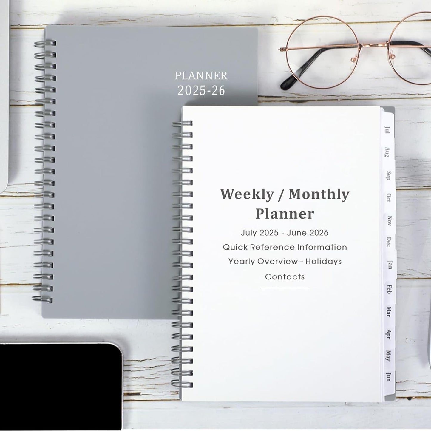 2025-2026 Planner - Jul 2025 - Jun 2026, 2025-2026 Planner Weekly and Monthly, 6.25" × 8.3", Tabs, Inner Pocket, Strong Twin-Wire Binding, Improving Your Time Management Skill