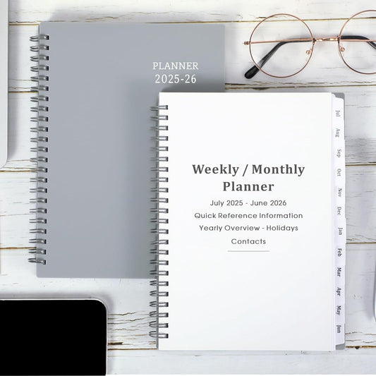 2025-2026 Planner - Jul 2025 - Jun 2026, 2025-2026 Planner Weekly and Monthly, 6.25" × 8.3", Tabs, Inner Pocket, Strong Twin-Wire Binding, Improving Your Time Management Skill