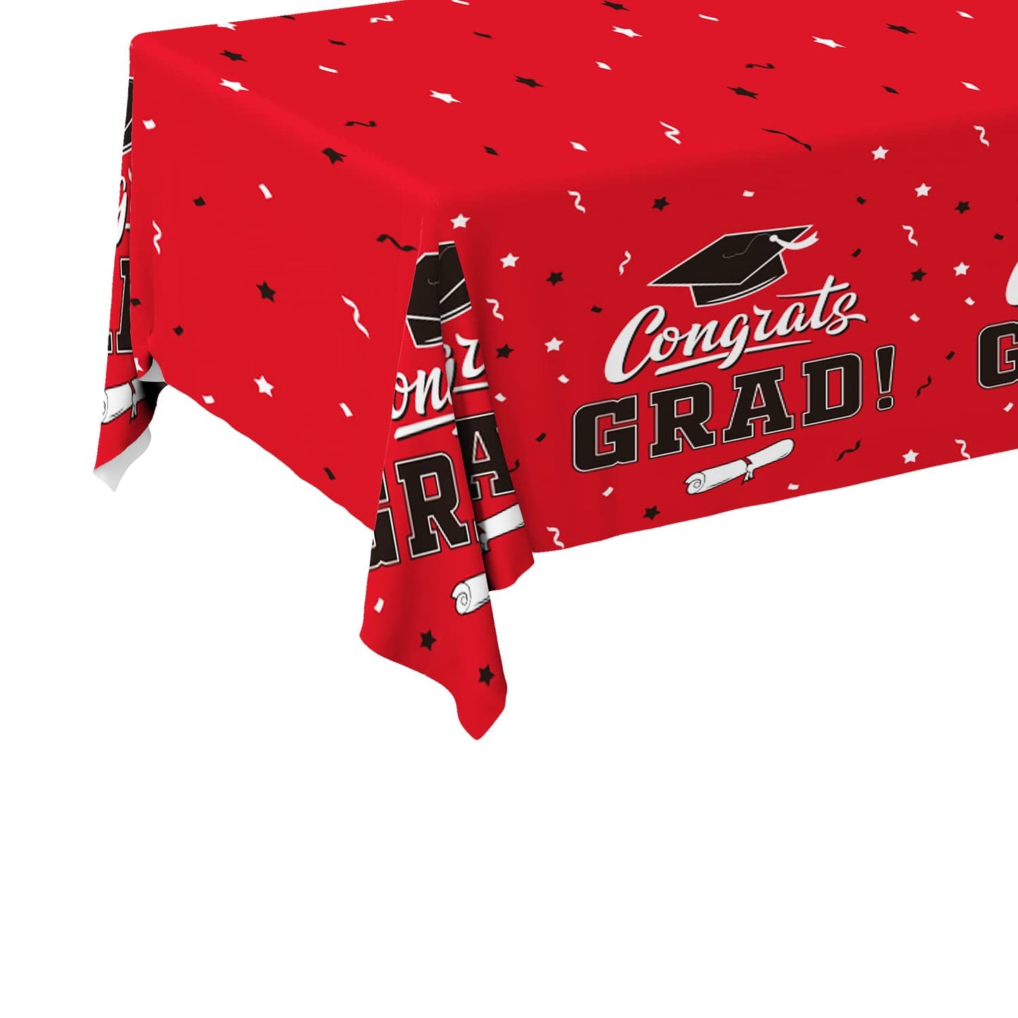 Gatherfun Graduation Party Decorations, Gongrats Grad Tablecover for Graduation Party Supplies, 3 pcs Class Red Table Cloths, 54"x108"