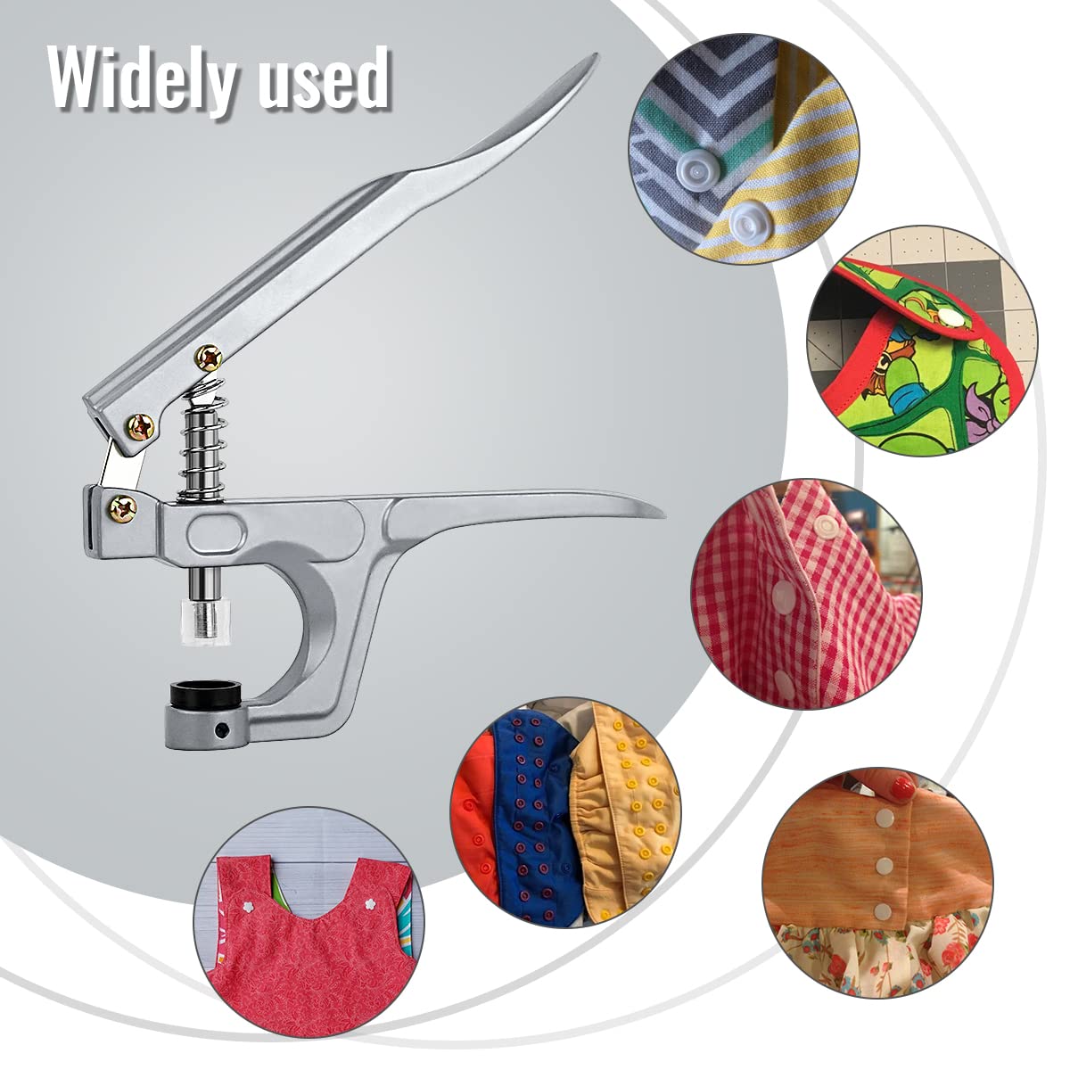Snap Pliers for Crafts Clothing, Hand-held Pliers Tool for Snaps Buttons, No-Sew Button Snap Fastener Press Attacher Punch for T3 T5 T8 Snaps