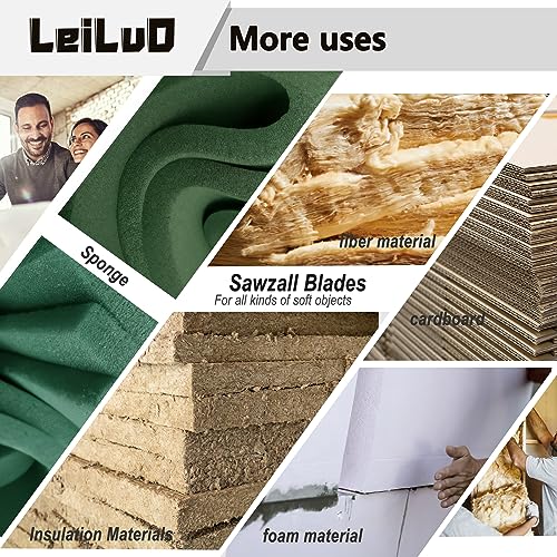 LEILUO 9-Inch Soft Material Cutting Reciprocating Saw Blades 2 Piece Stainless Steel Sawzall Blades for Cutting Meat Sponge Fiber with Storage Case