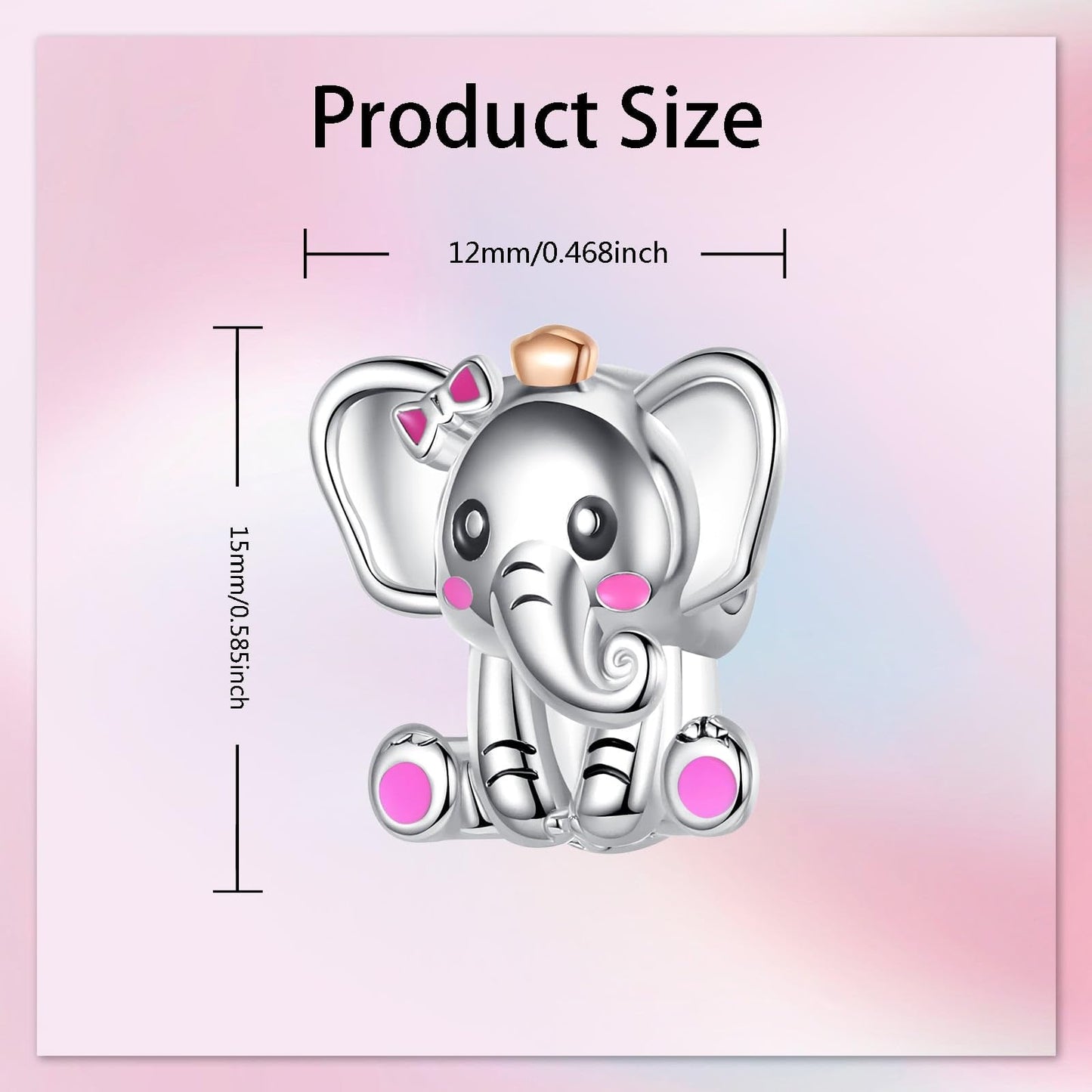 Alstade Cute Elephant Charm 925 Sterling Silver Charms fits Bracelets and Necklace Pendant Bead Charms Jewelry Present for Women Family Friends