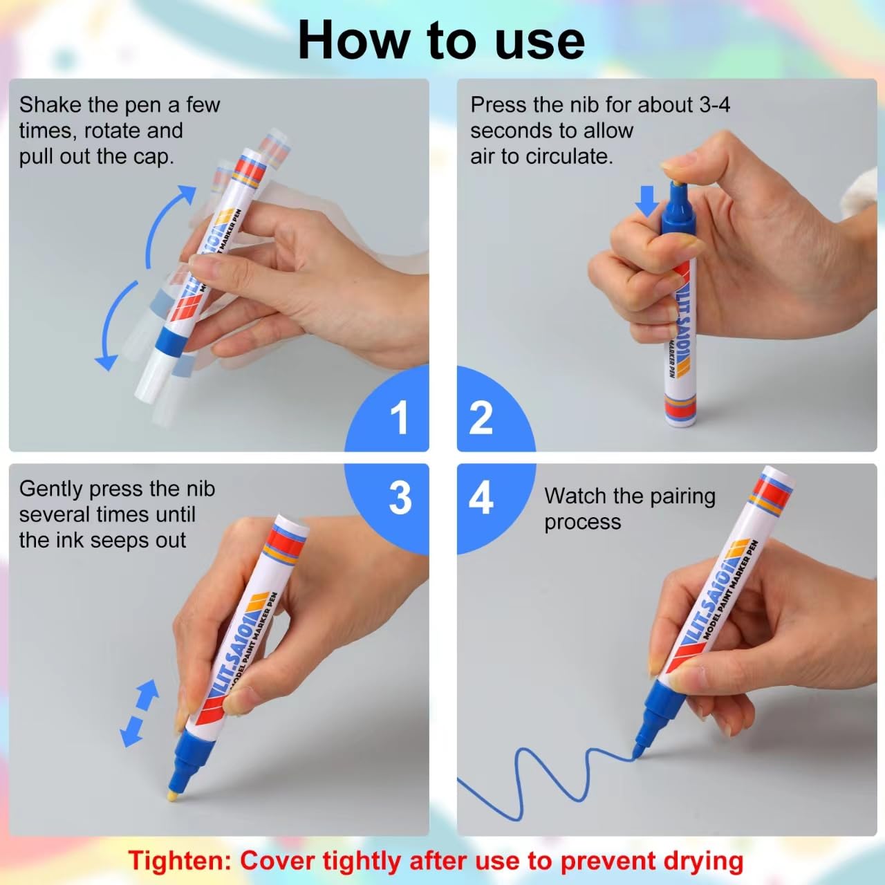 7 Pack Color Paint Pen, Oil Based Paint Marker, Medium Tip Permanent Paint Markers, Quick Dry Waterproof Paint Pens for Wood Crafts, Rock, Ceramic, Tire, Glass, Fabric, Metal, Canvas