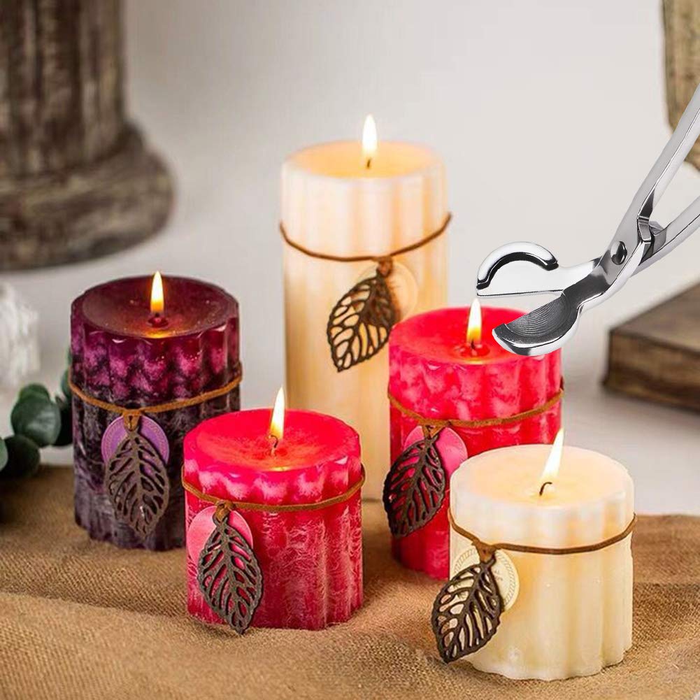 Yoodelife Candle Wick Trimmer, Polished Stainless Steel Wick Clipper Cutter - Reaches Deep Into Candles to Cut Spent Wicks, Allow Cleaner Burn and Prevent Soot Buildup