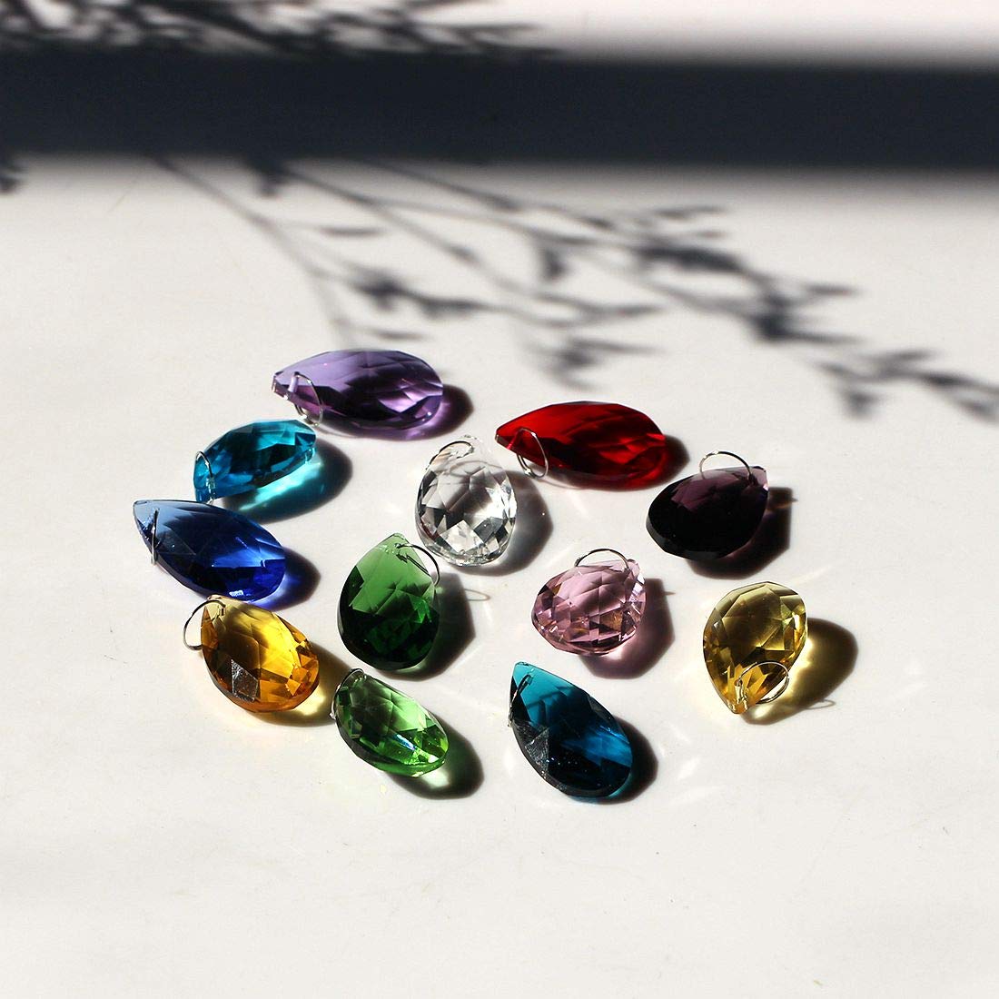 12 Pcs 38mm Multi-Color Crystal Prism Suncatcher Window Decor