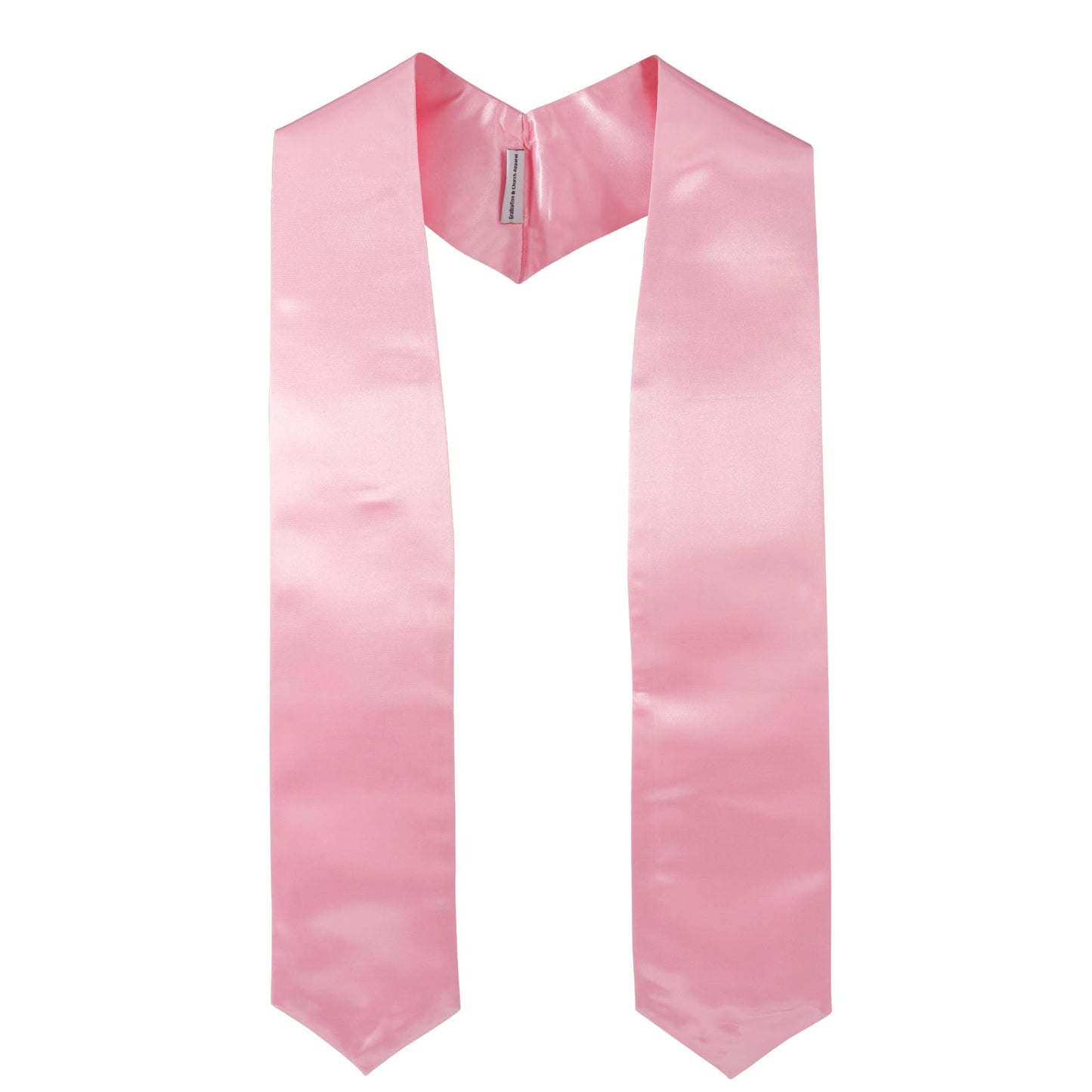 GraduationMall Unisex Adult Plain Graduation Stole 60" Pink