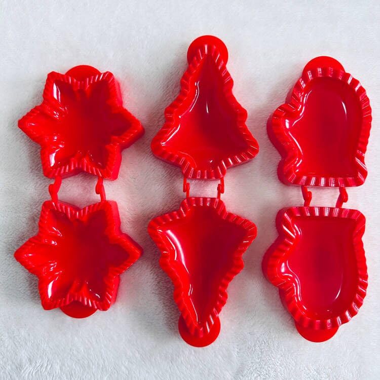 Dough Presser Pocket Pie Molds, Party Potluck Hand Pie Molds, Hand Pie Molds, Apple, Pumpkin And Acorn Shapes 3-Piece (Christmas Mince Pie Mold)