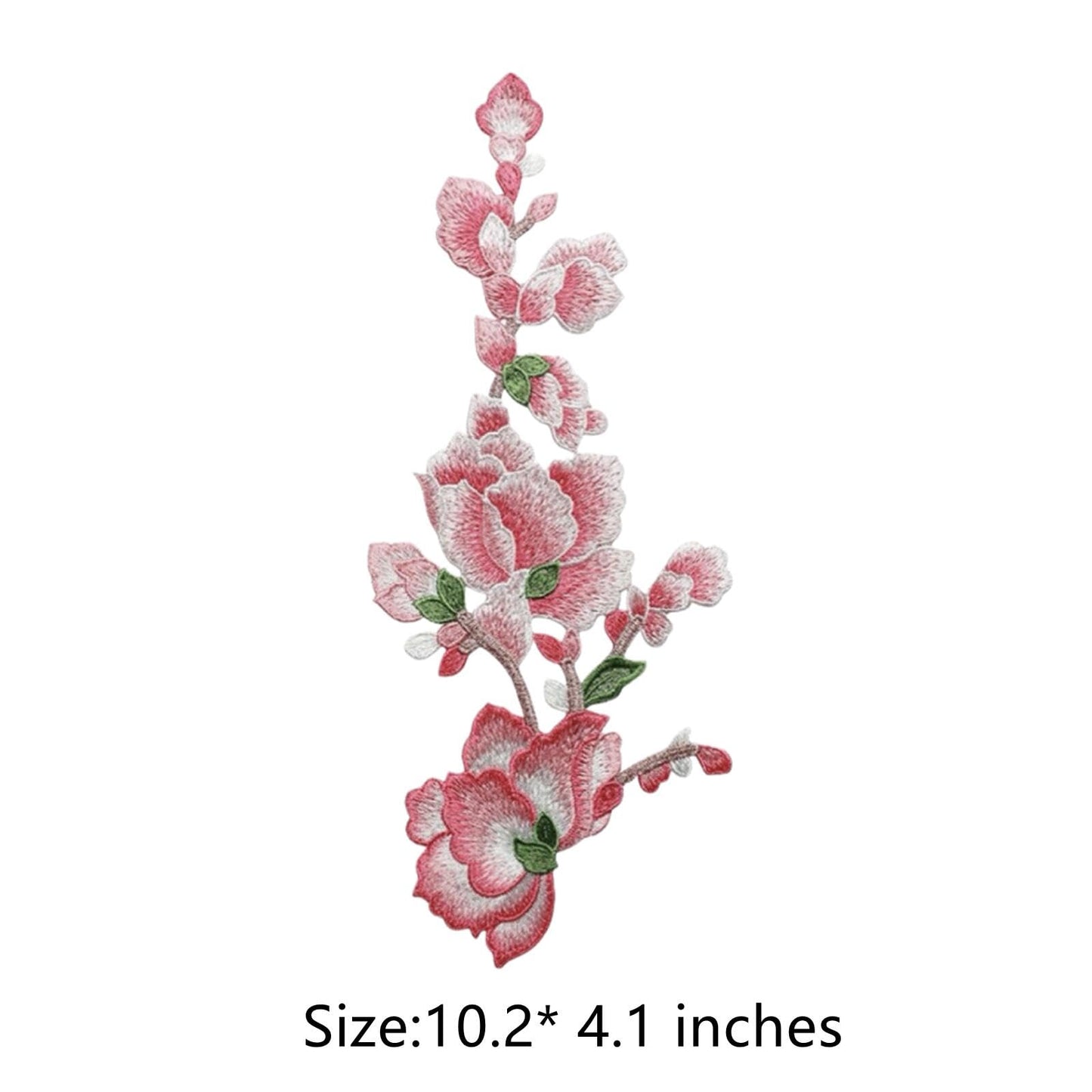 Large Pink Flower Patch, Sew On Embroidered Floral Patch for DIY Clothing, Jeans,Sewing Crafts