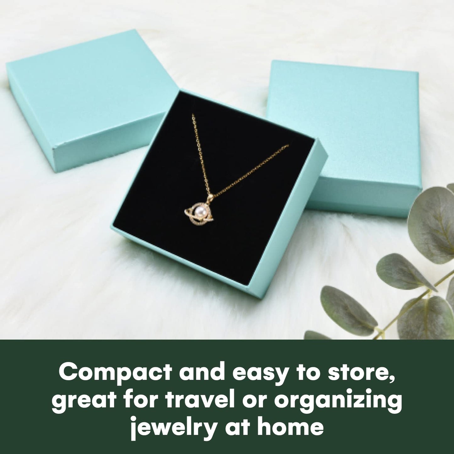 Dawhud Direct Jewelry Box Gift (6 pack) - Small Cardboard Jewelry Boxes Packaging For Earring, Bracelet, Necklace, Watches, Keychain Box, Cards, Letters - Small Gift Boxes With Lids - Blue Bulk Set