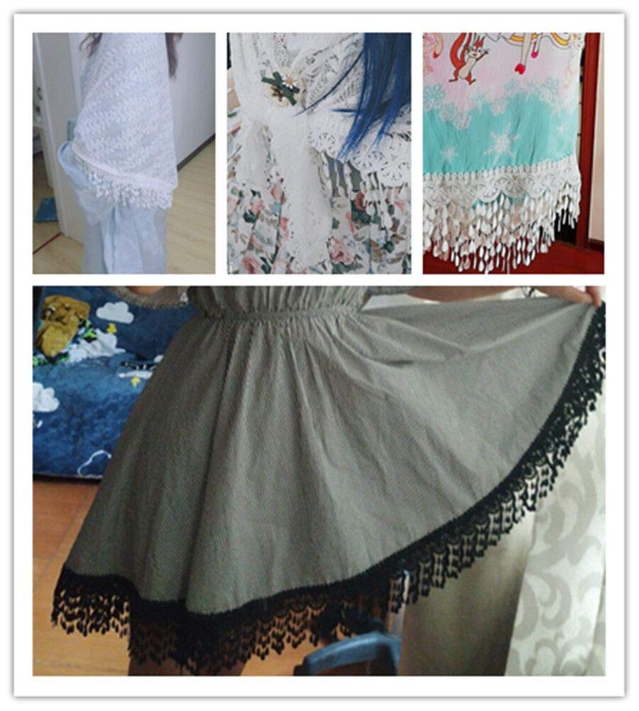 5 Yards Lace Trim with Tassel, 8cm wide, Black, DIY Sewing Applique Craft