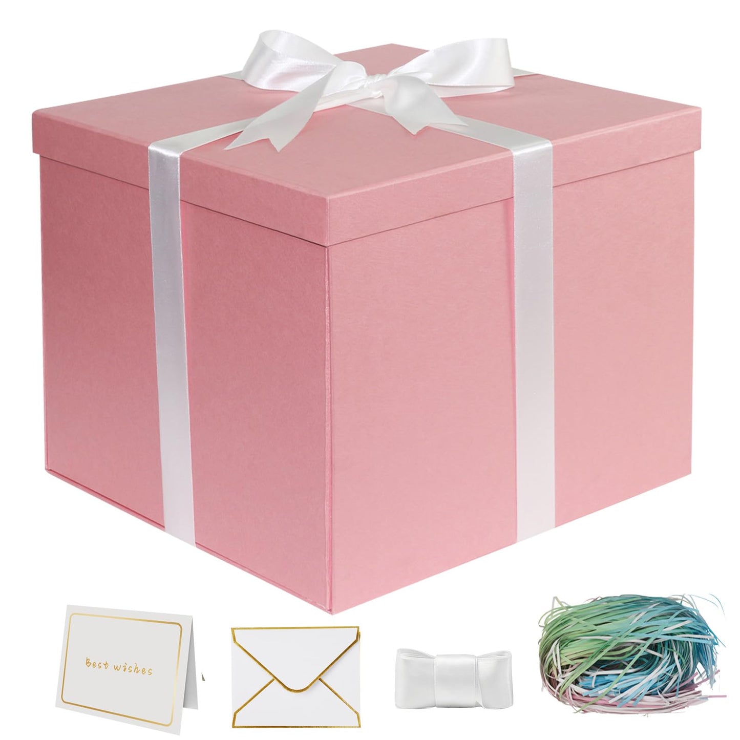 Large Gift Box 12x12x10 Inches,Pink Gift Boxes for Presents,Birthday Box,for Packaging,Valentine's Day,Mother's Day,Christmas,Anniversaries,Family or Business.