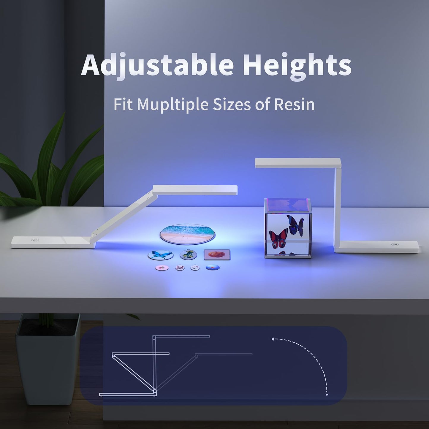 Winartton UV Light for Resin Curing, 54W UV Resin Light Lamp, Wireless & Foldable, 3-in-1 Uses for Molds, DIY Craft Deco (White)