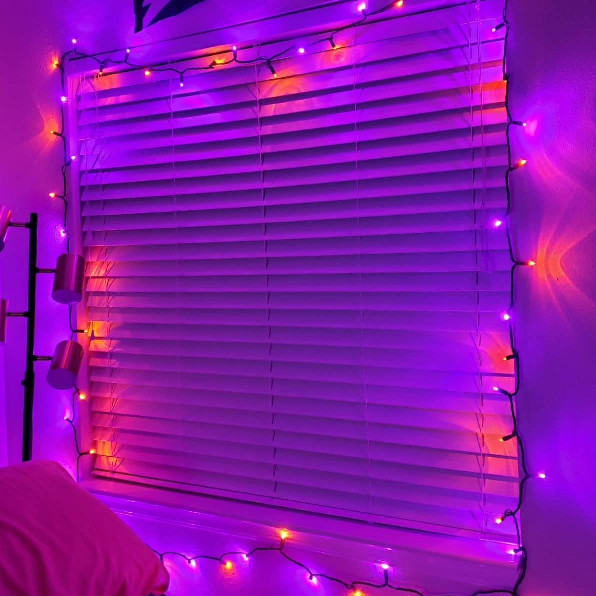 Dazzle Bright Purple and Orange Fairy String Lights, 4 Pack Total 80FT 240LED Copper Wire Battery Operated Waterproof Lights, Halloween Decorations for Indoor Home Outdoor Patio Yard Party Decor