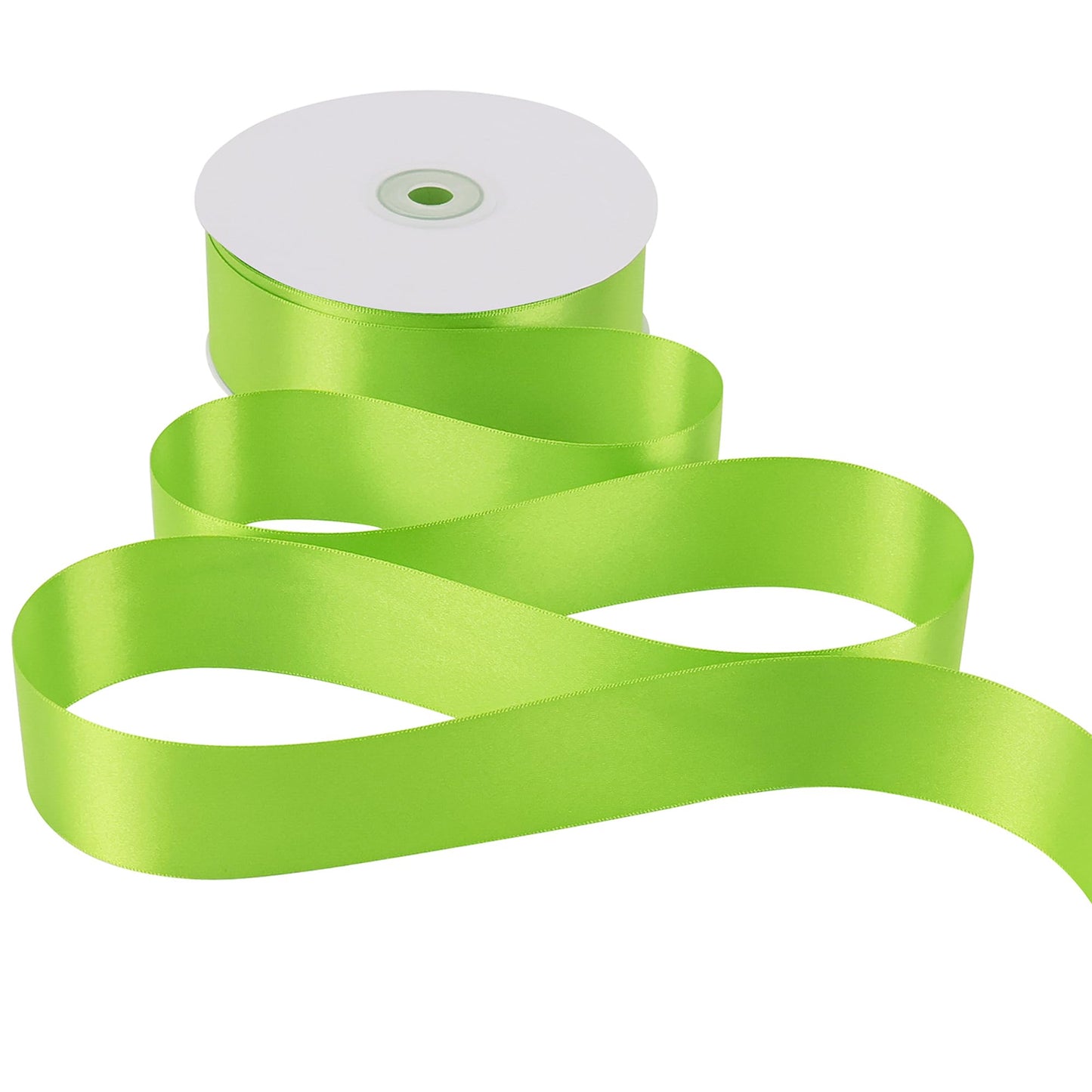 Lime Satin Ribbon 1-1/2 inch Lime Ribbon Double Faced Satin Ribbon by 50 Yards Lime Green Ribbon for Christmas Tree, Wreaths, Crafts, Satin Weddings, Flower Bouquet, Holiday Decorating