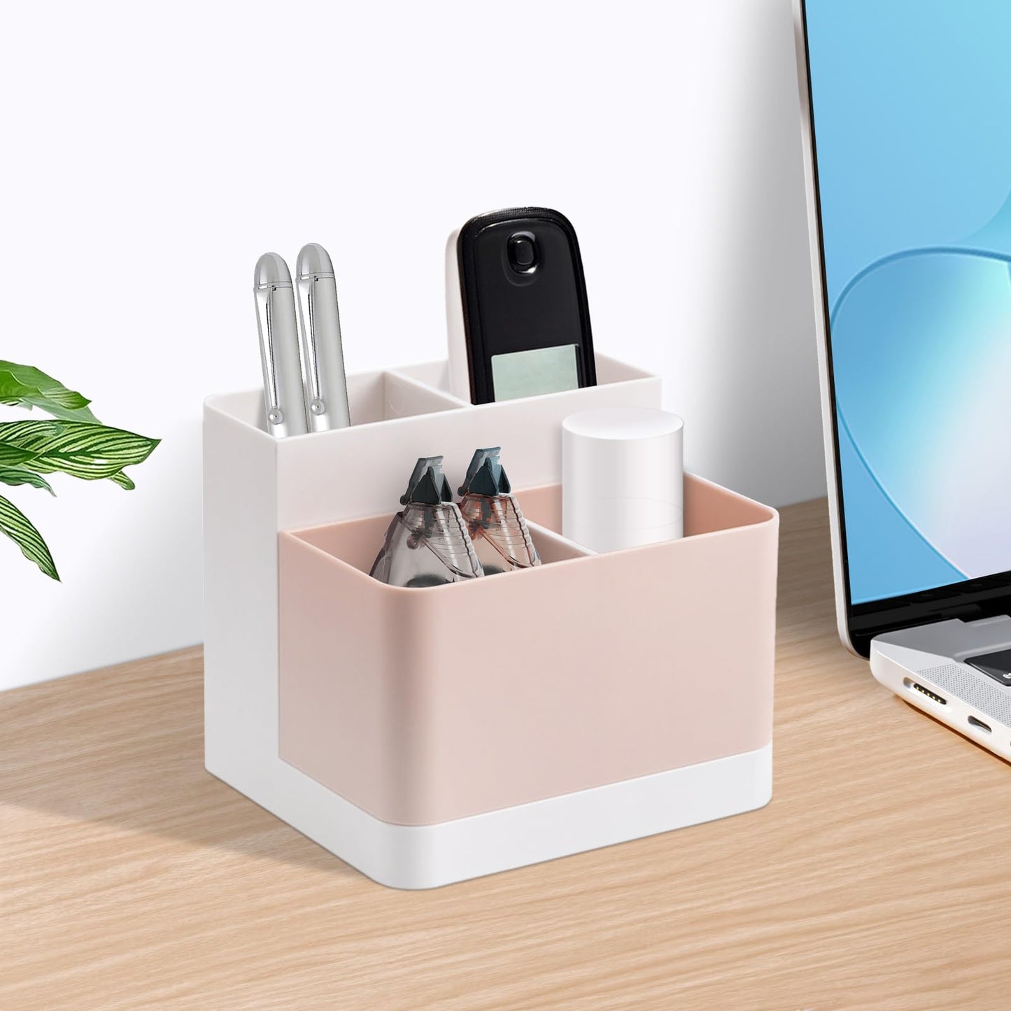 Poeland Desktop Storage Organizer Pencil Card Holder Box Container for Desk, Office Supplies, Vanity Table