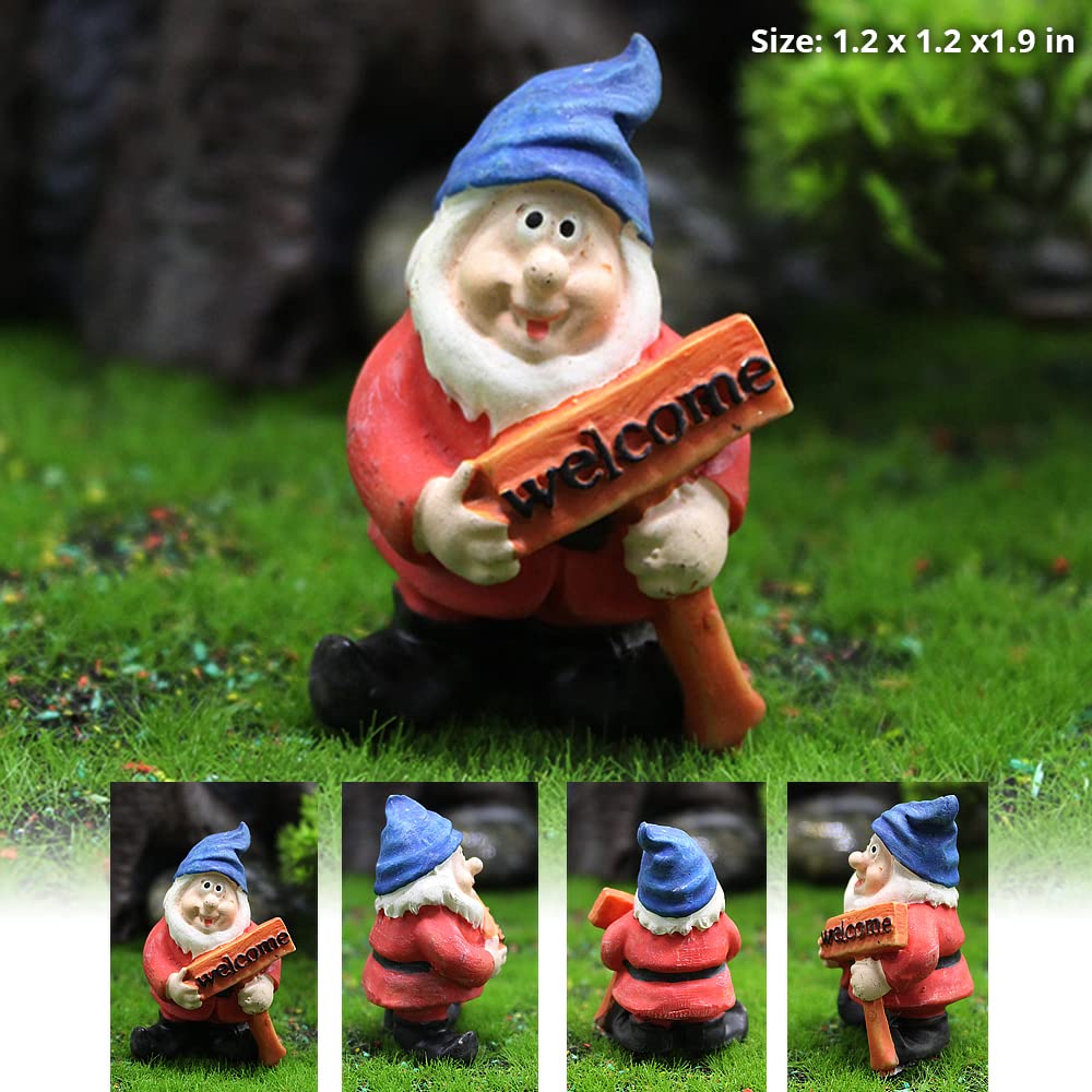 PEATOP Fairy Garden Accessories, Garden Gnome Figurines Set of 7, Miniature Gnome Figurines for Plant Pots Decor, Home Decoration, Fairy Garden