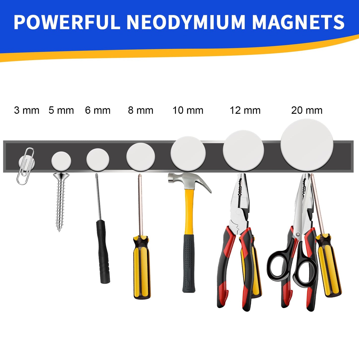 SRENMSMT Small Magnets, 290 Pack Refrigerator Magnets of 7 Different Sizes, Mini Magnets, Disc Magnets, Small Magnets for Fridge, DIY, Whiteboard, Billboard in Home, Kitchen, Office, School