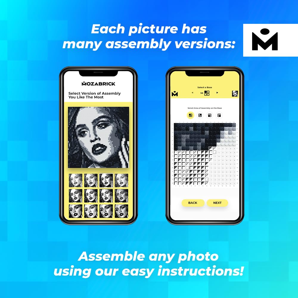 MOZABRICK Photo Construction Set Model S - Transform Any Picture into a Mosaic Wall Art Using Our Constructor and Web App. Infinite Pixel Art Possibilities Using Your Photos!