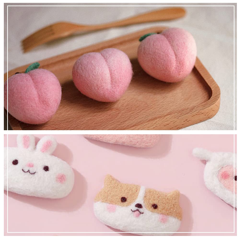 Needle Felting Kit Wool Roving 40 Colors Set,Felting Needle with Eight Needles Tool,Wool Felt Tools with Felting Tool Instruction Included for Felted Animal Needle Felting Supplies