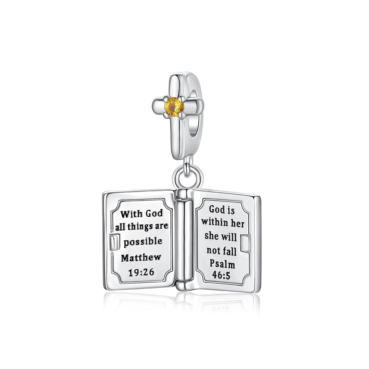 Alstade Openable Bible Dangle Charm 925 Sterling Silver Charms fits Bracelets and Necklace Pendant Bead Charms Jewelry Present for Women Family Friends