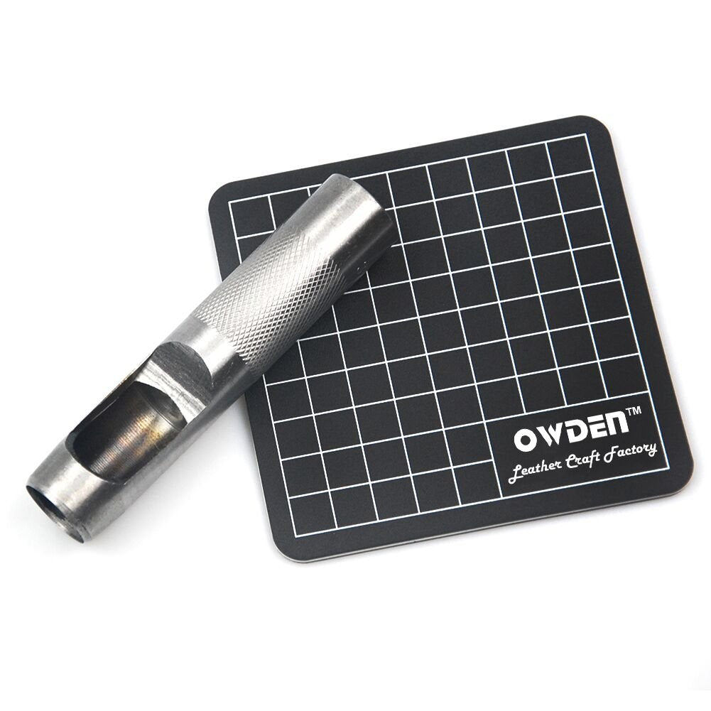 OWDEN 12Piece Leather Hole Punch Set with a Free Cutting mat,Leather Tool,Hollow Punch Set, Round Hole Punch Set,for Cutting of Soft Material