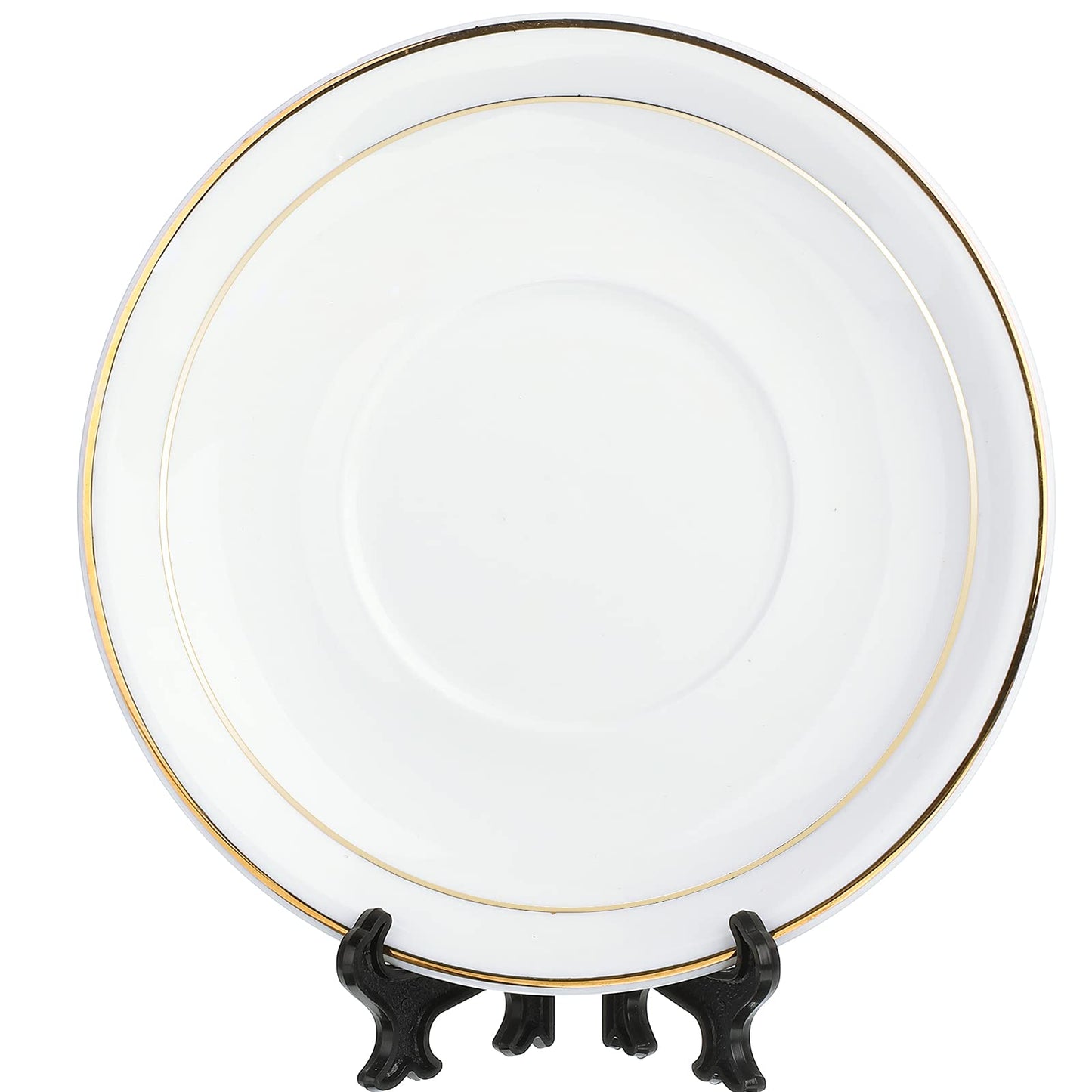 Boao 24 Pieces Plastic Easel Plate Display Stands Holders Picture Easel at Weddings, Home Decoration (Black, 3 Inch)