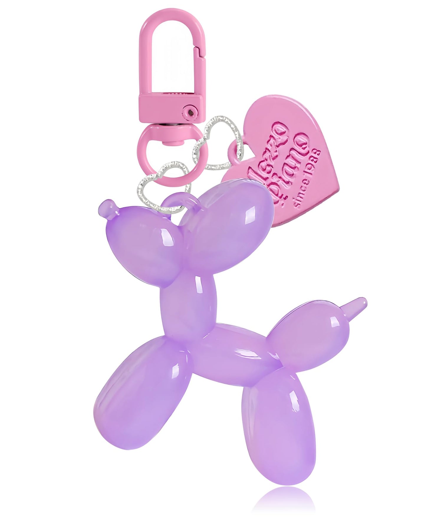 LAEKOU Jelly Balloon Dog Design Keychain for Women, Cute Girls Key Chain, Bag Charms Accessories for Car Purse Backpack
