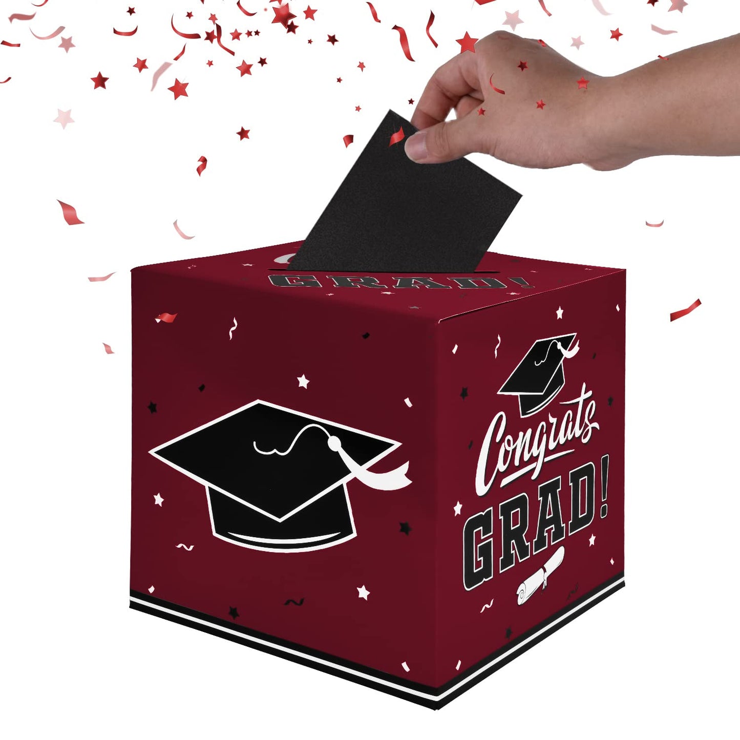 Gatherfun Graduation Party Favors Gift Decor Card Box Supplies Maroon