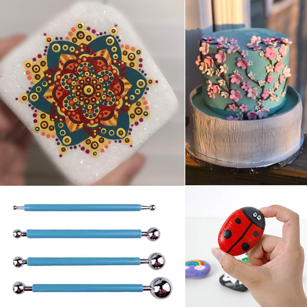 10Pcs Dotting Tools Ball Styluses for Rock Painting, Pottery Clay Modeling Embossing Art Mandala