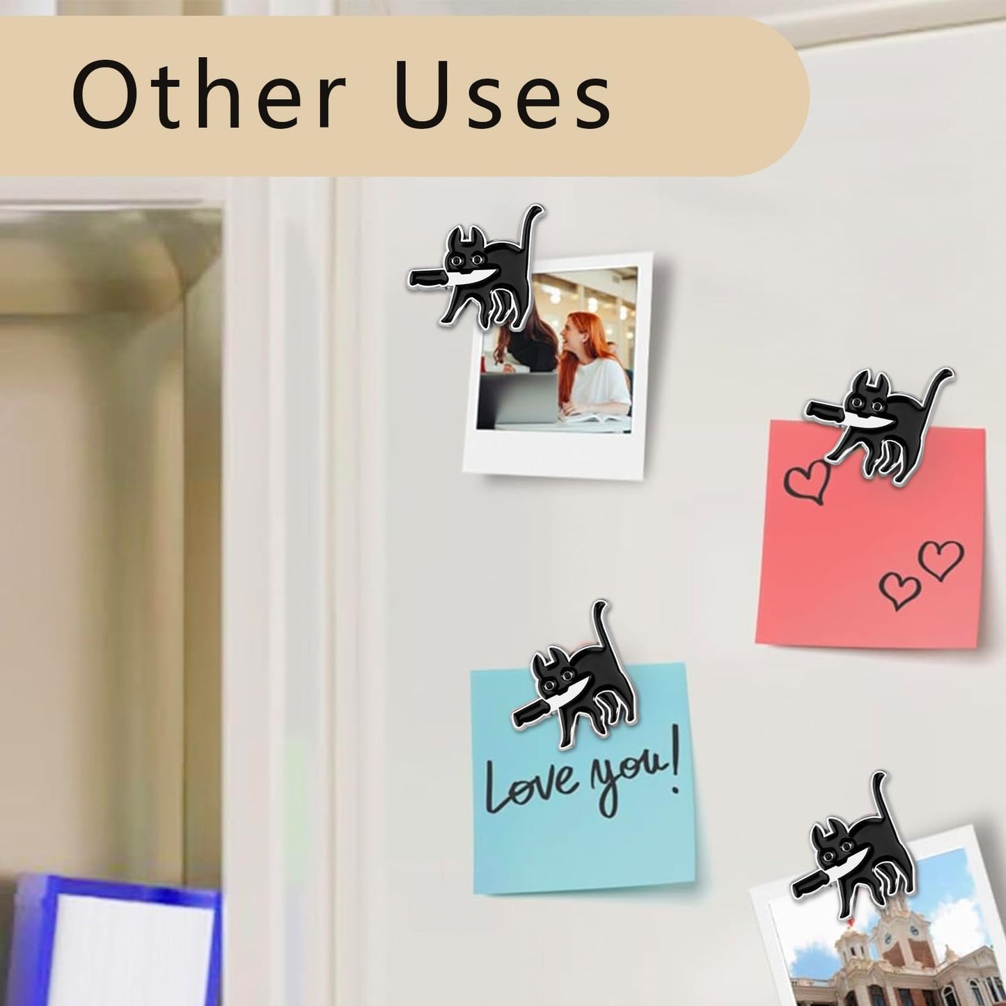 2pcs Funny Black Cat Needle Minder, Needle Minder Magnet, Magnetic Needle Nanny Needlework Accessories