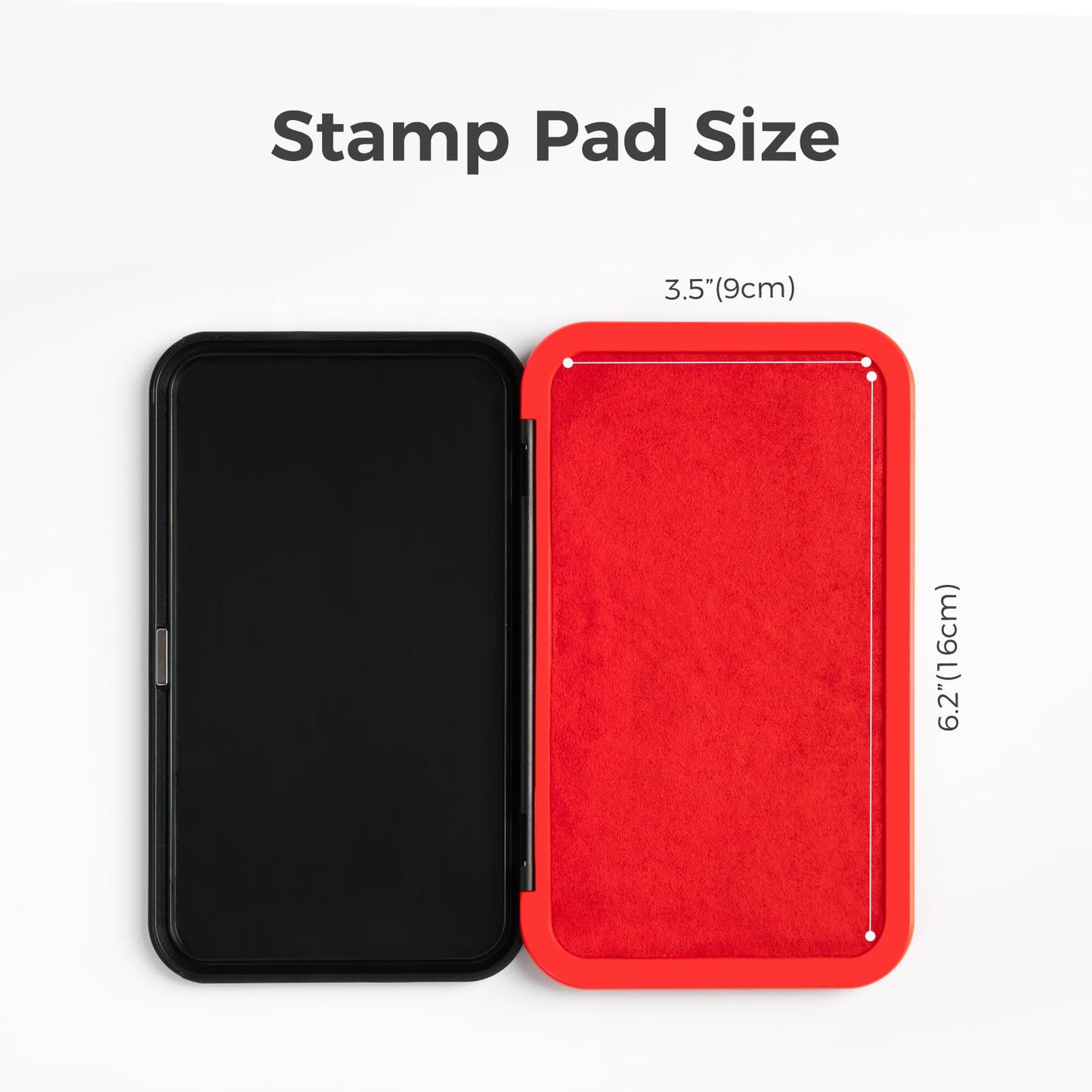 NEO MARK Large Stamp Pad - 3.50"x 6.25", Magnetic Lid, Premium Quality Felt Stamp Pad (Red)