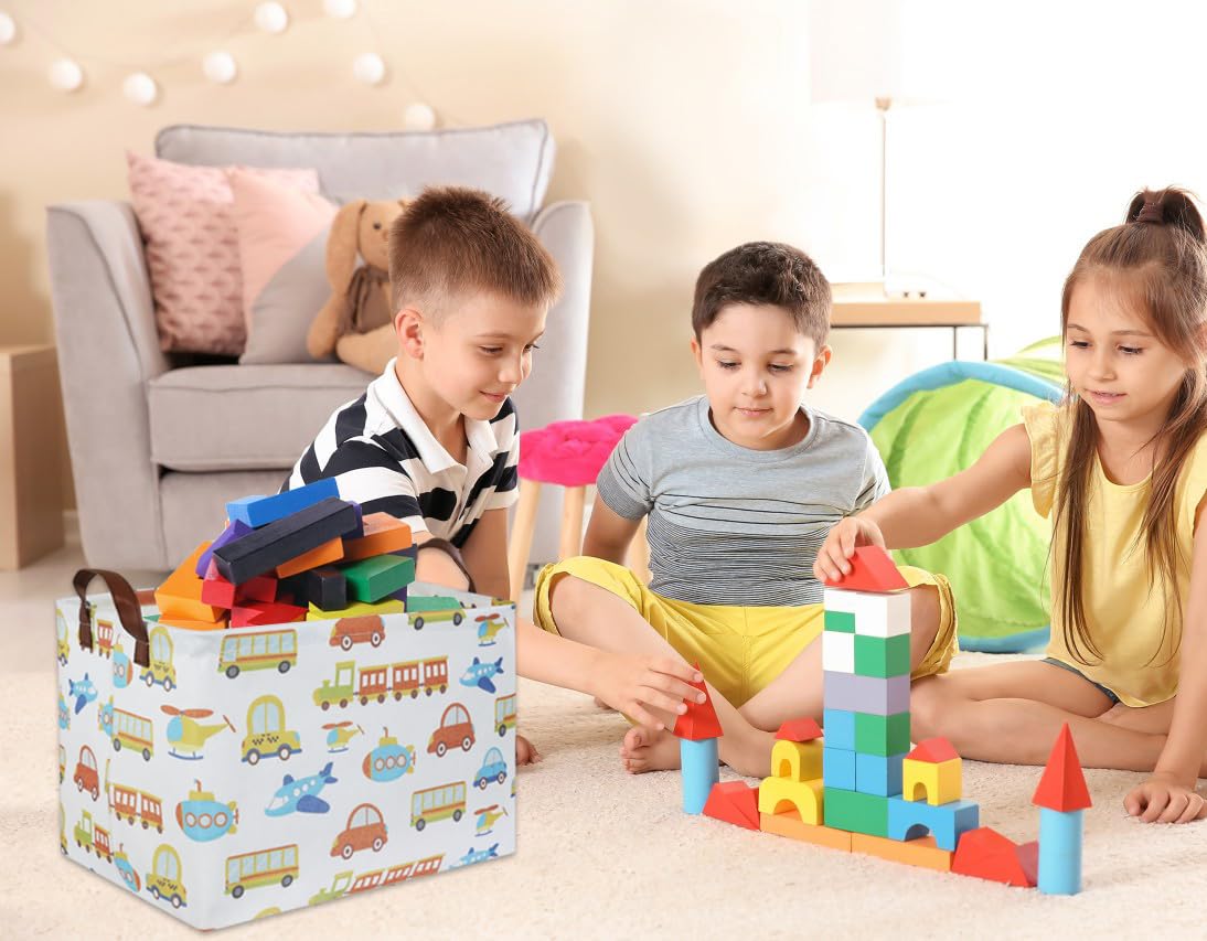 Car Kids Storage Basket Baby Boy Girls Basket Gift Basket Empty Cute Storage Bin Organizer Boxes Kids Toy Basket Rectangular Car Room Decor Book Shelf Basket (Car)