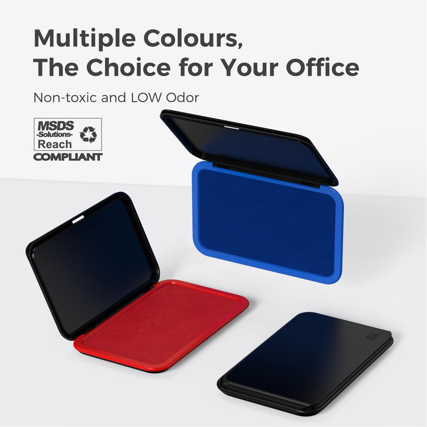 NEO MARK Large Stamp Pad Kit (1oz Ink Included) - 3.50"x 6.25", Magnetic Lid, Premium Quality Felt Stamp Pad (Blue)