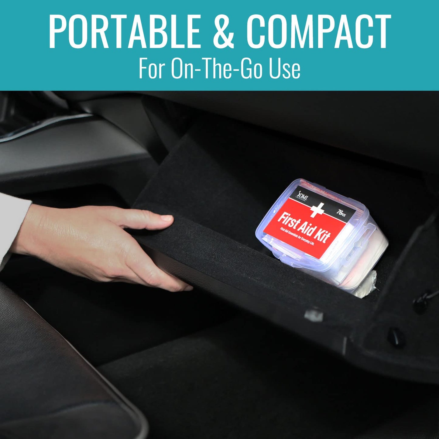 76-Piece First-Aid Kit, Portable All-Purpose Use for Minor Cuts and Scrapes, Durable Water-Resistant Case, Convenient and Portable for Travel, FSA & HSA Eligible