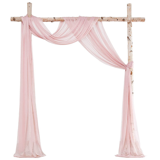 Wedding Arch Draping Fabric 2 Panels 20Ft Dusty Rose Chiffon Fabric Drapes Arbor Drapery Wedding Ceremony Reception Swag Decorations
