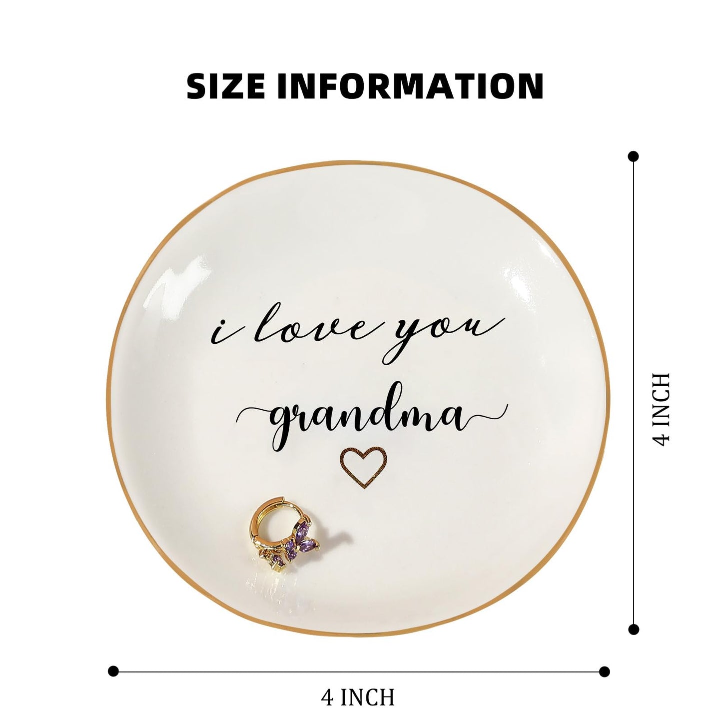 PUDDING CABIN Gifts for Grandma Mothers Day Gifts, Ring Dish - I love you, grandma - Birthday Christmas Thanksgiving Gift for Grandmother, Godmother, Gigi, Mimi, Nana Gift