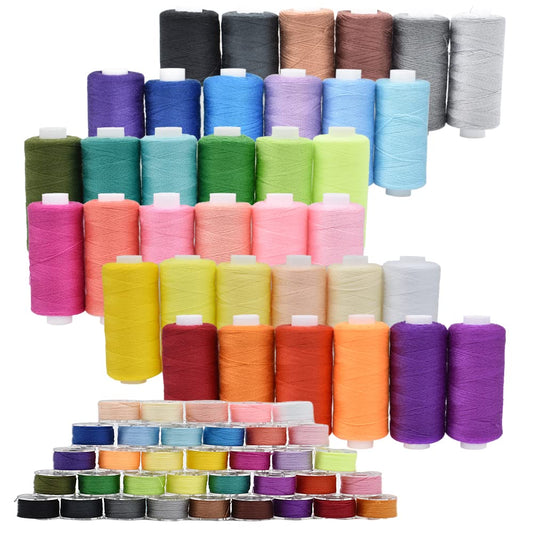 SHRJ 72Pcs Bobbins Sewing Threads Kit, 36 Colors 400 Yards per Polyester Thread Spools Prewound Bobbin with Case for Hand Machine Sewing, Emergency and Travel, DIY and Home