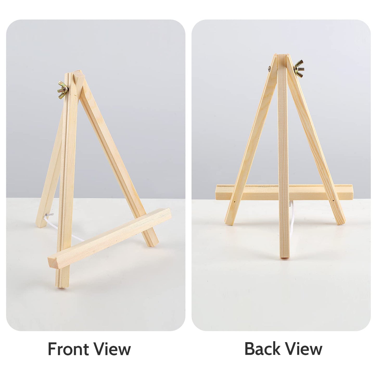 6PCS Wood Easels, 9 Inches Tabletop Easels, Tripod, Painting Party Easel, Kids Student Tabletop Easels for Painting, Art Craft Painting Easel Stand for Artist Adults Students