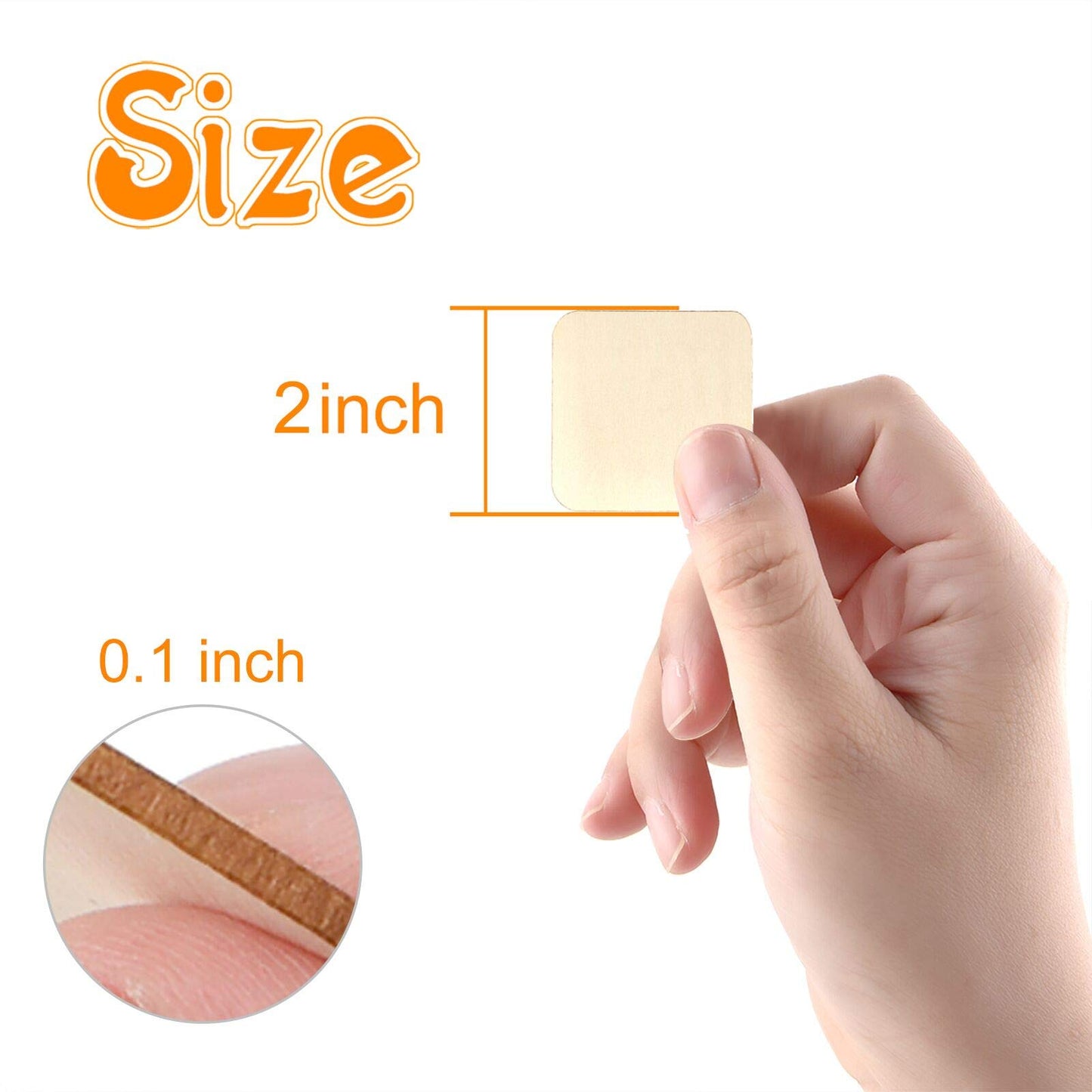 120 Pieces 2 Inch Unfinished Wooden Square Blank Natural Wood Slices Wooden Cutout Tiles for DIY Crafts Home Decoration Painting Staining