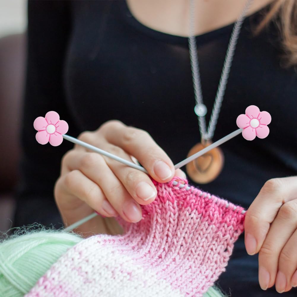 10 Pack Cute Flower Needle Point Protectors Silicone Needle Point Protectors Knitting Accessories and Supplies Knitting Needle Stoppers Knitting Needles Point Protectors Knitting Tools