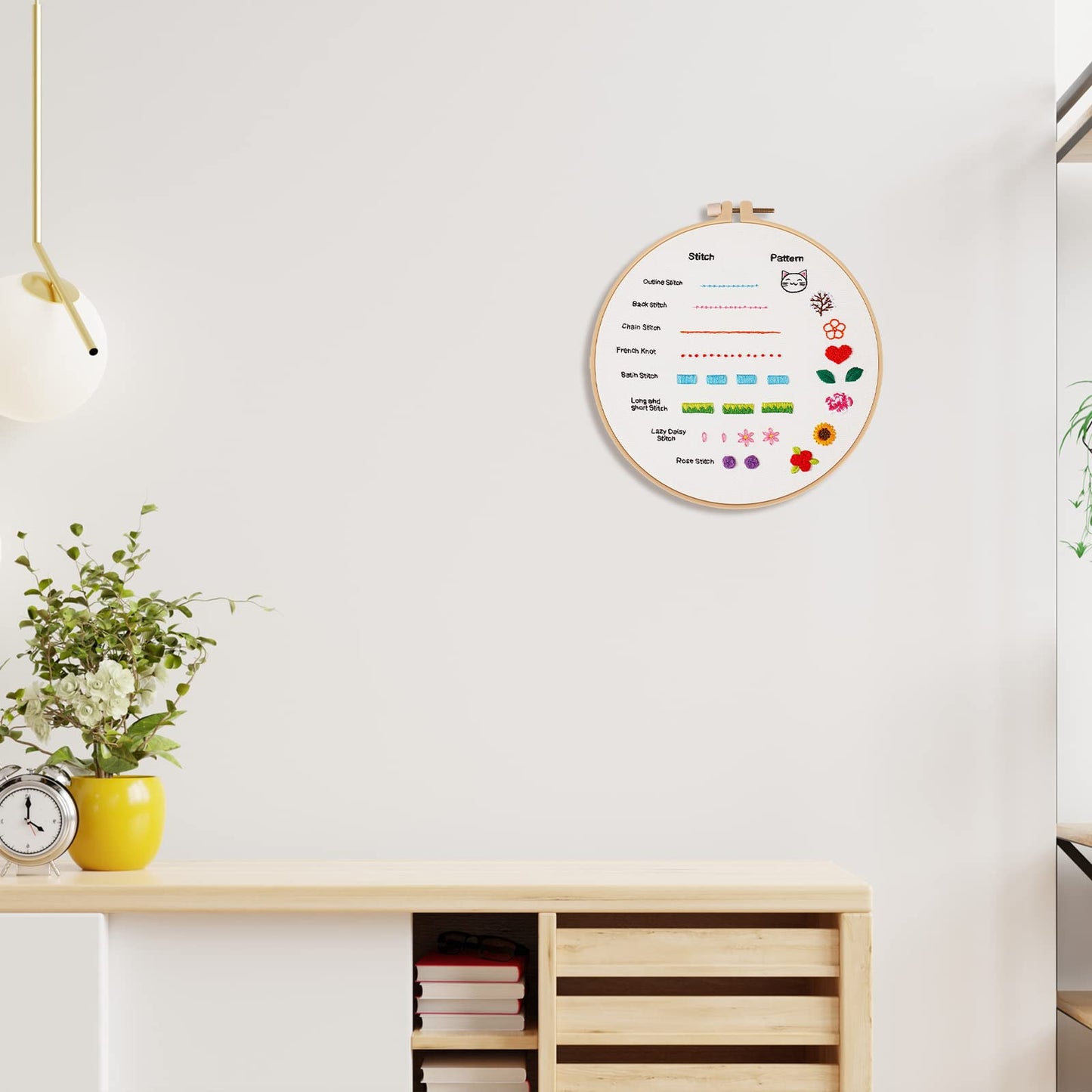 Louise Maelys Beginners Embroidery Kit, 8 Basic Stitches Practice Tool for Adults,Cross Stitch Starter Kits with Cloth Hoop Needles Instruction and Threads