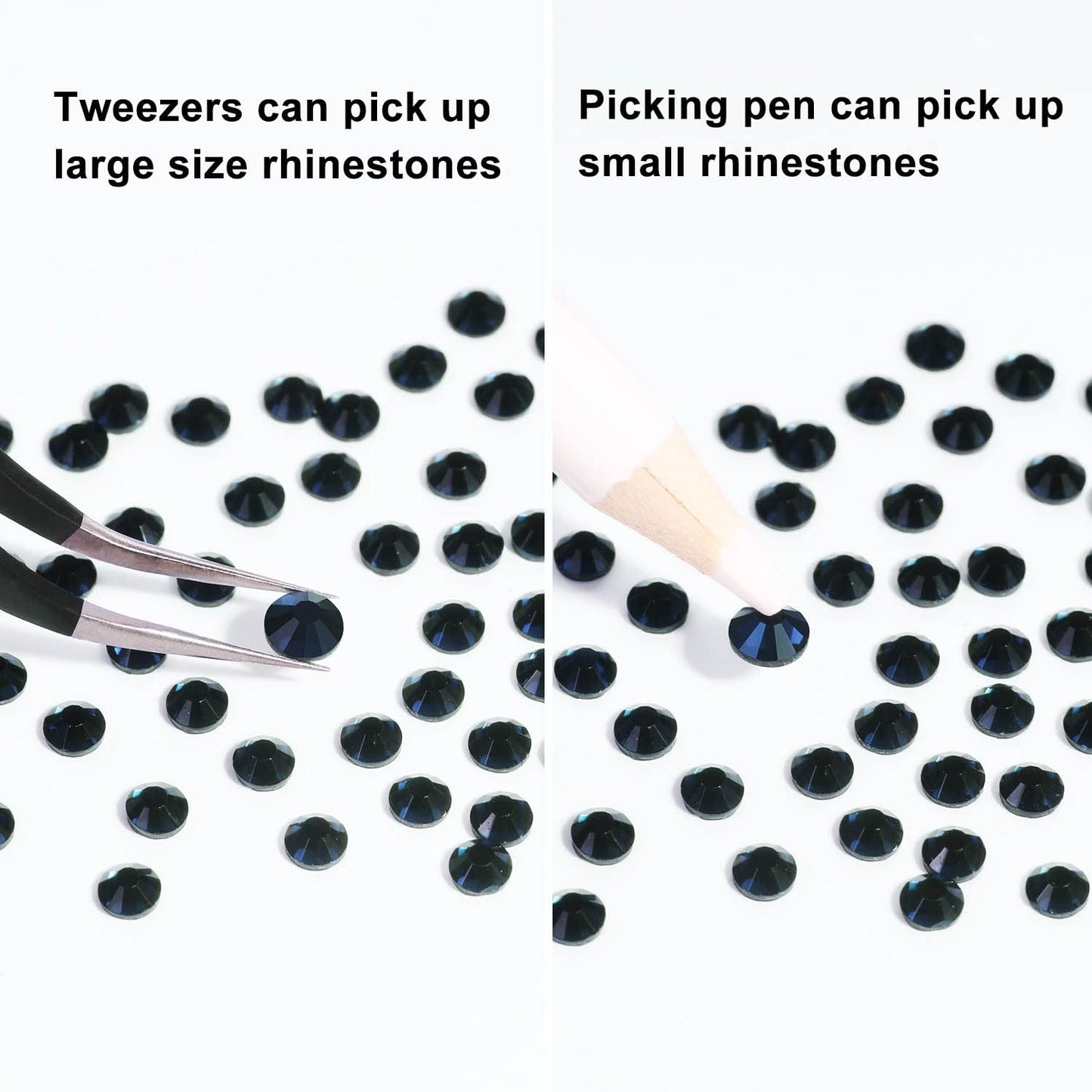 MEIBITE 6796PCS Montana Hotfix Rhinestones Crystal Stones Glass for Fabric Clothes Shirts Sparkly Flat Back Round with Tweezers and Picking Pen (SS6~SS30 Set)