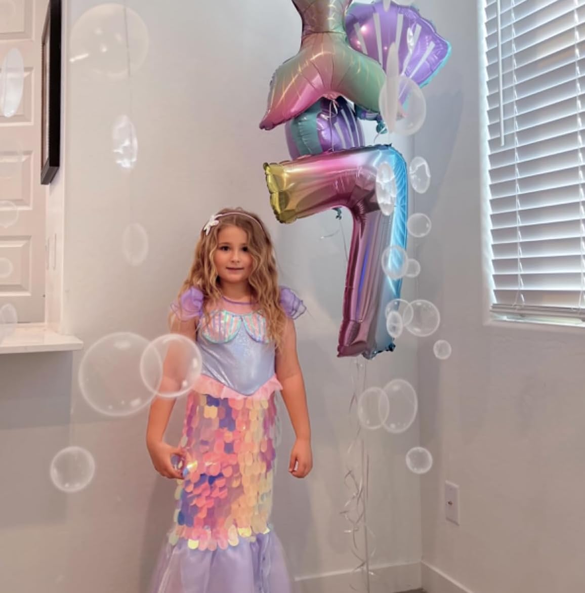 Decor365 6 Strings Under The Sea White Bubble Garlands Little Mermaid Birthday Party Decorations Bubble Under Water Bday Hanging Streamer Beach Banner Underwater Backdrop Kids Ocean Party Supplies