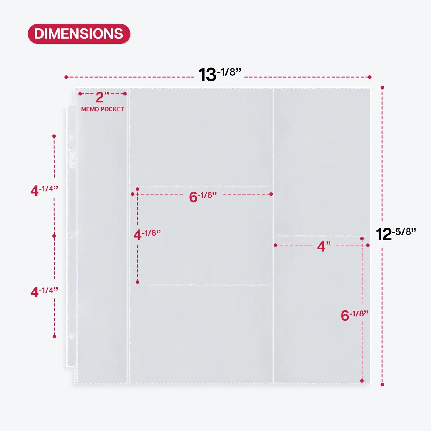 Dunwell 12x12 Photo Album Refill Pages, 25 Pack Holds 250 Photos, 4x6 Photo Sleeves for 3 Ring Binder, Mixed Layout Scrapbook Page Protectors, Acid-Free Poly
