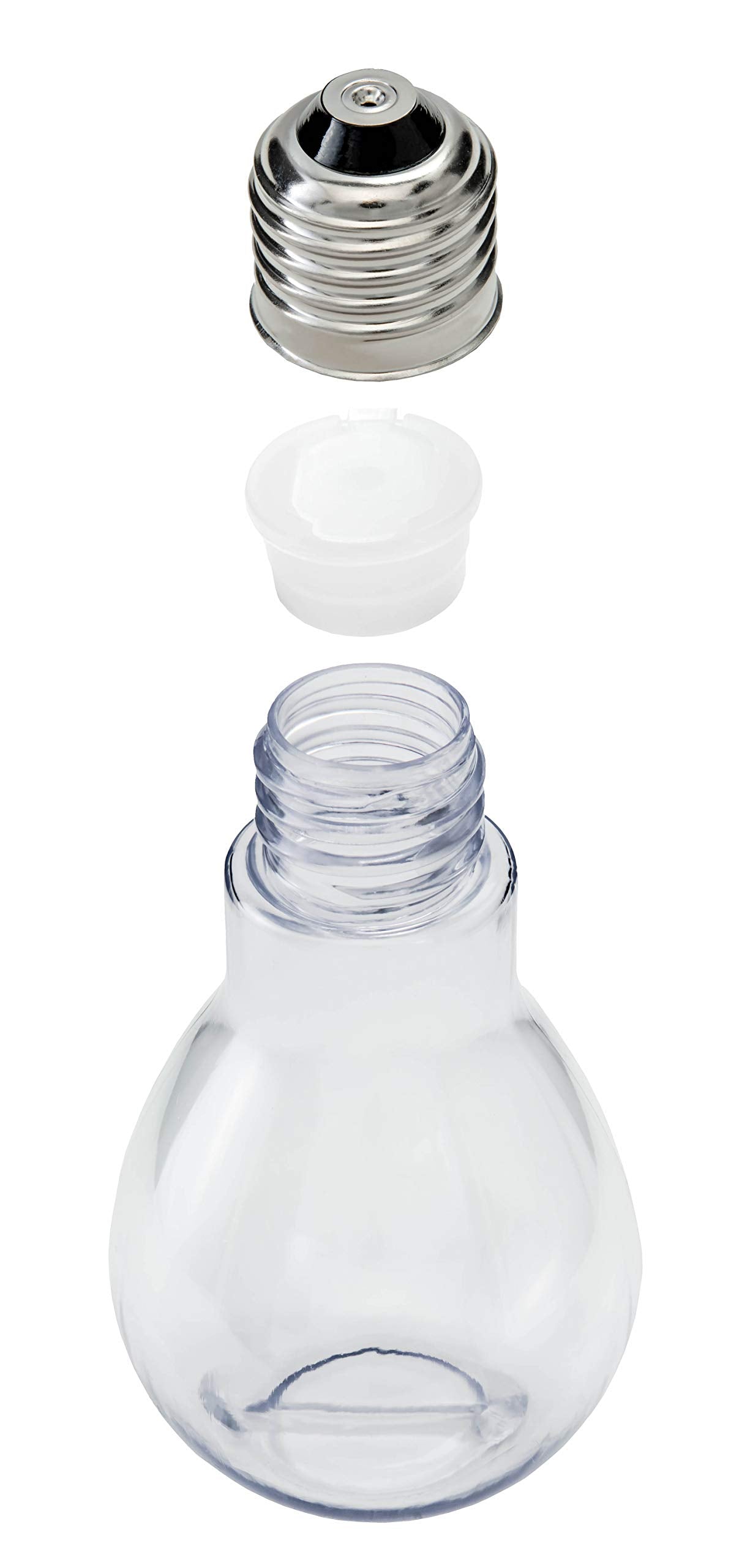 Home Collectives Fillable Light Bulb Containers, 12 Pack – Clear Plastic Candy Jars, Party Favors, Decorative Centerpieces, Arts and Crafts Supplies - Twist Off Cap, Freestanding Bottom, 4” Tall