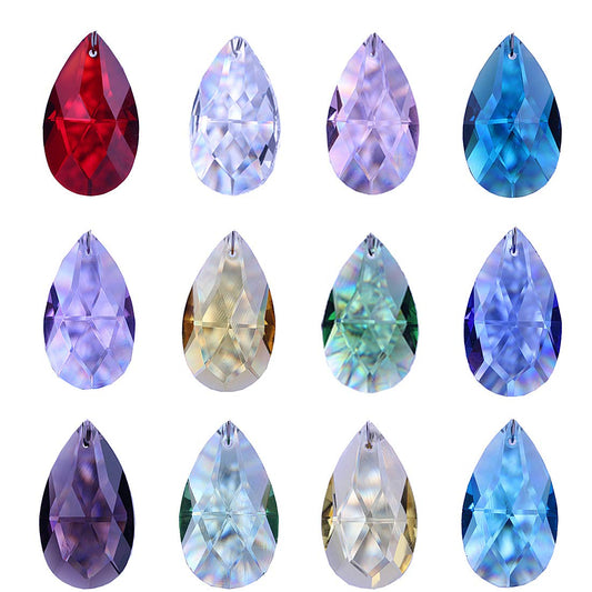 12 Pcs 38mm Multi-Color Crystal Prism Suncatcher Window Decor