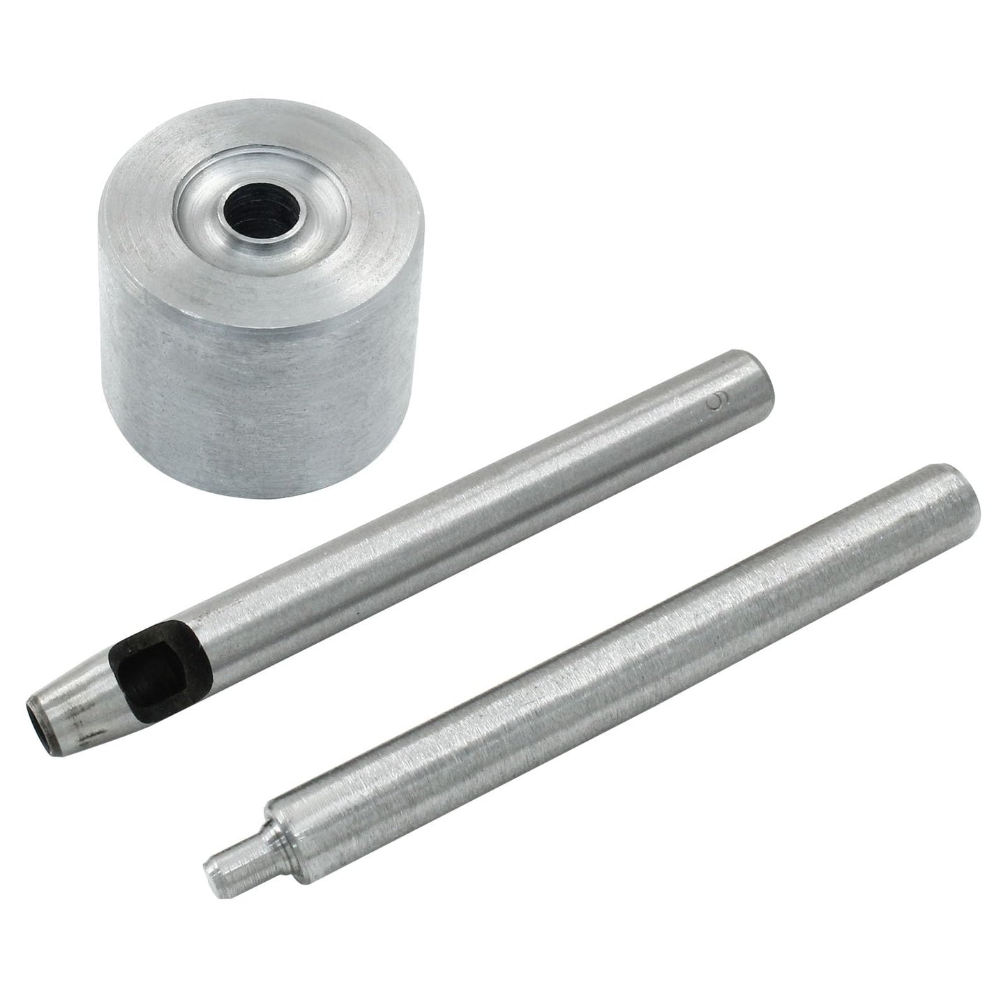 Litoexpe Eyelet Hole Punch Die Tool, 6mm Grommet Setter Hollow Punch (Includes Base & Ram) for Leather Craft Clothing Handbag Fabric Curtain DIY