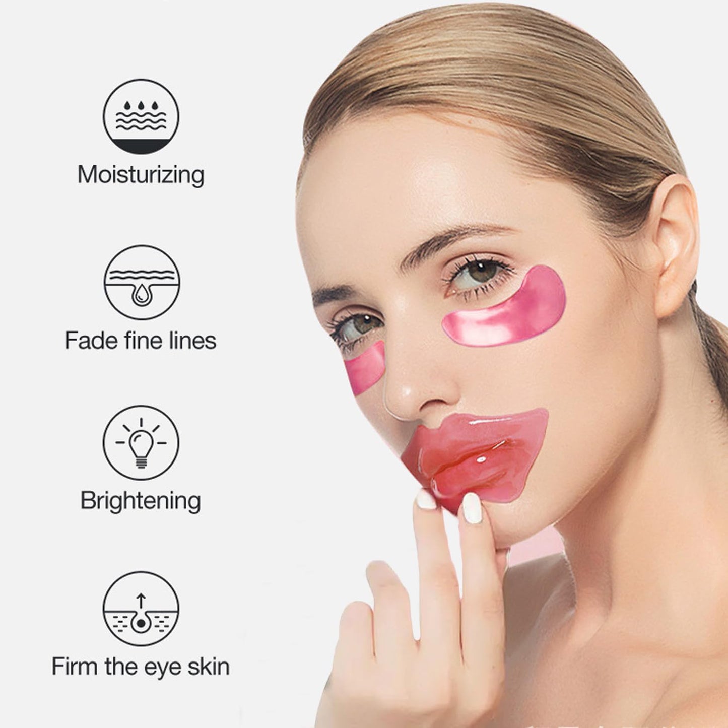 30 Pairs Eye Masks & Lip Masks, Under Eye Patches for Puffy Eyes, Moisturizing Lip Mask Pink Pads, Reducing Fine Lines, Mothers Day Gifts, Bulk Gifts, Teacher Appreciation Gifts, Small Gifts