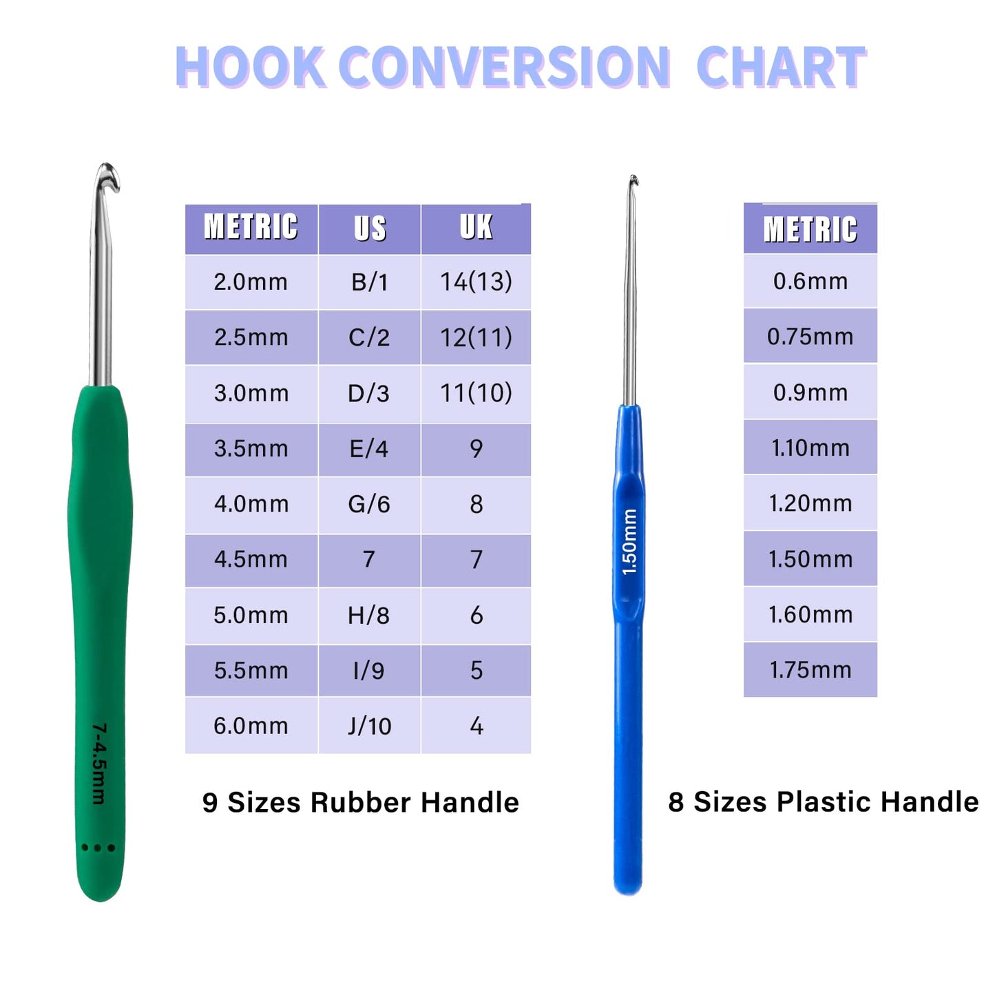 Crochet Hooks 43 Pcs,Drawdart 17 Sizes Ergonomic Crochet Hook Set with Case and Crochet Accessories,Extra Long Crochet Needles for Arthritic Hands,Crochet Kits Suitable for Knitter Enthusiasts